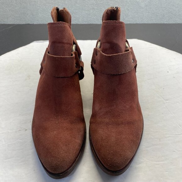 Frye Shoes - Frye Rusty Brown Women's Ray Harness Back Zip Ankle Boot US Size 8M Booties